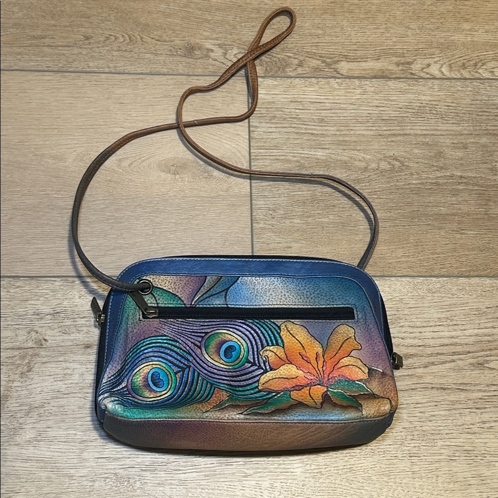 Vintage hand painted Anuschka shoulder bag - Picture 2 of 5